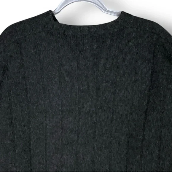 J. Crew Men’s Lambswool Sweater Sz XL Cable Knit V Neck Charcoal Gray - Picture 7 of 10